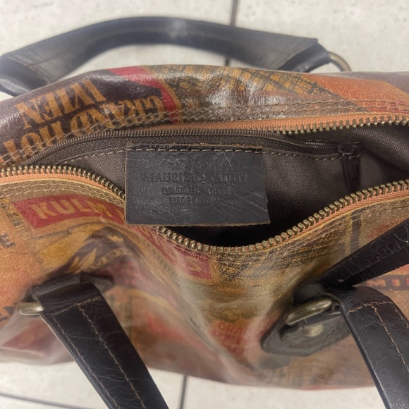 Maurizio Taiuti Bag Womens Double Straps Leather Hotels Labels Brown vintage - Picture 4 of 4